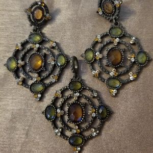 Antique Style Earrings & Pendant